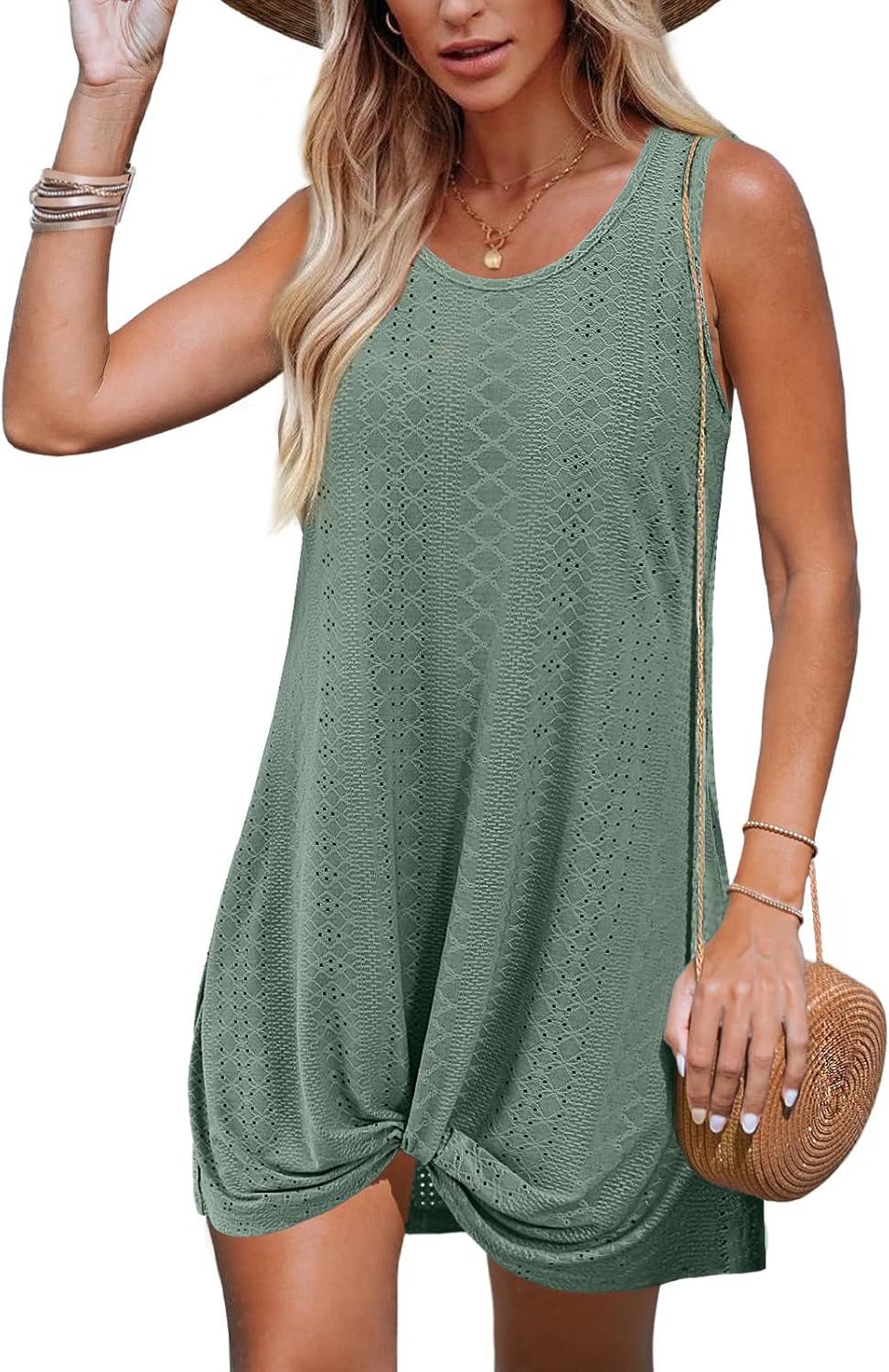 Women's Cutout Twist Knot Sleeveless A-Line Mini Dress