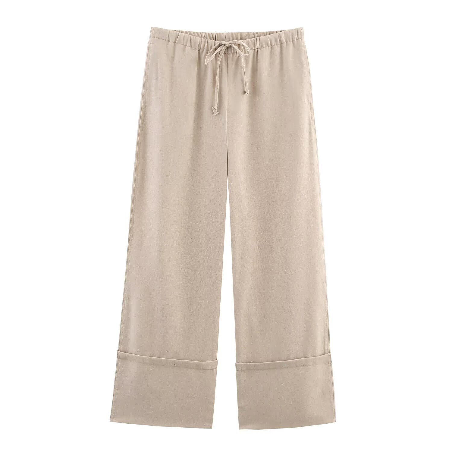 Women's Long Sleeve Shirt & Wide-Leg Straight Pants Set