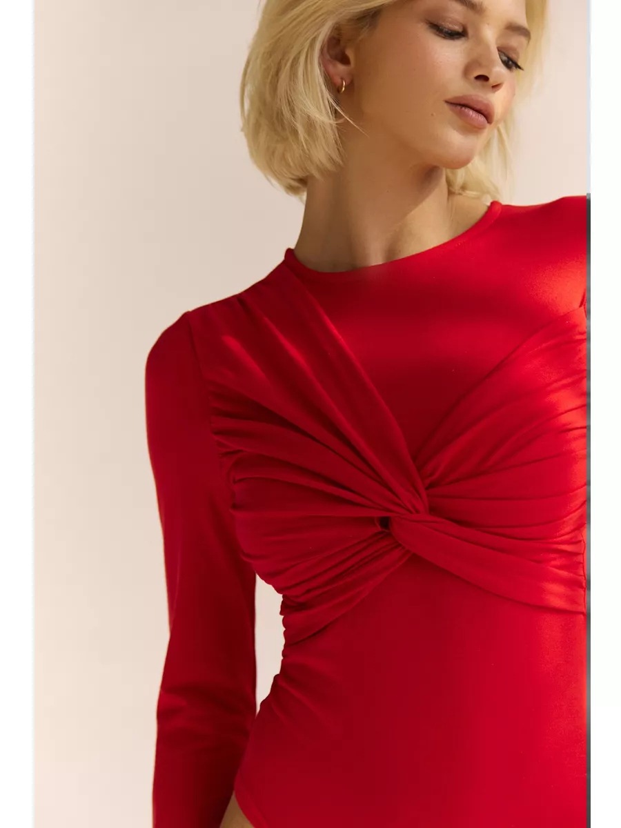Long-Sleeve Slim-Fit Cotton Bodysuit Jumpsuit