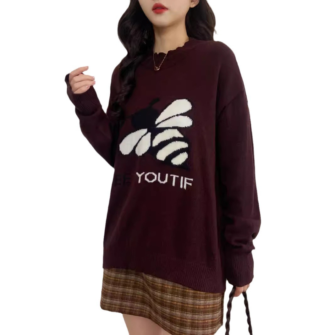 Women's Thick Knit Crewneck Pullover Sweater Long Sleeve