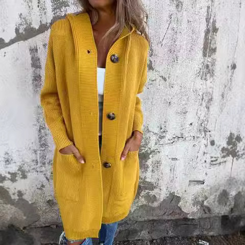 Women's Mid-Length Casual Knit Cardigan Sweater