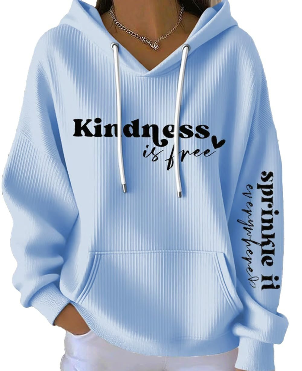 Kindness Heart Print Women's Casual Hoodie