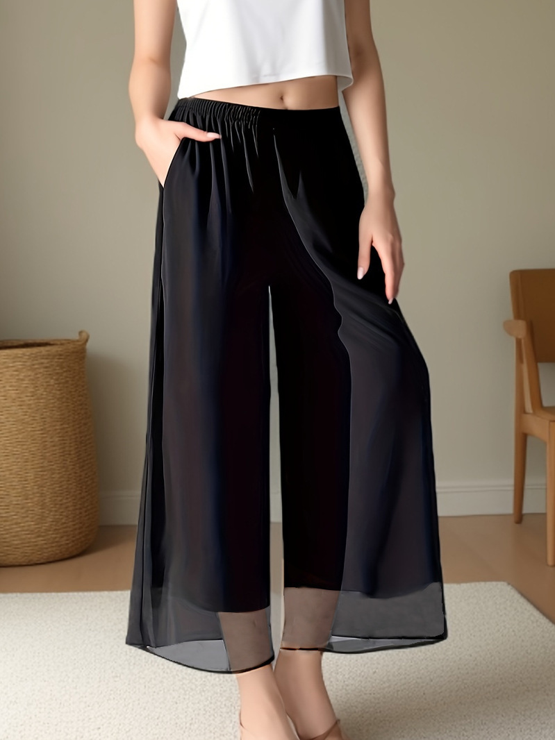 Women's Chiffon Wide-Leg Pants Loose Casual Commuter