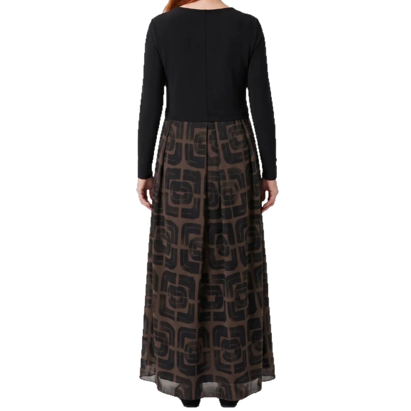 3D Print V-Neck Long Sleeve Loose Casual Dress