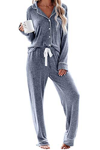 Women's Cuban Collar Printed Long Sleeve Button Set