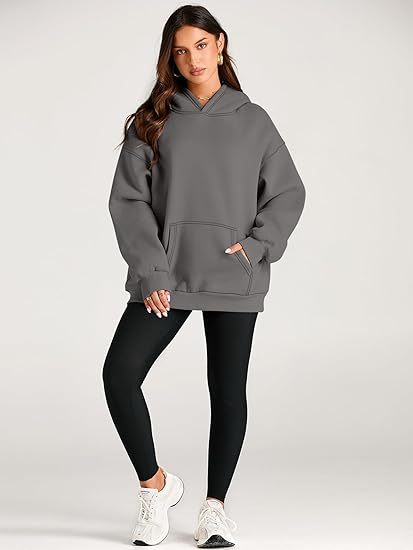 Women's Loose Hooded Sweatshirt Long Sleeve Warm Casual Pullover