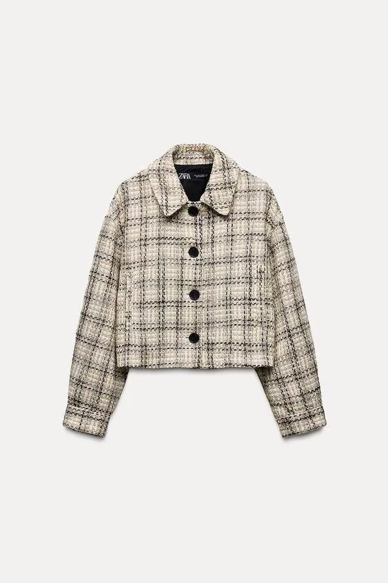 Women's Plaid Button-Front Jacket, Loose Fit, Long Sleeve