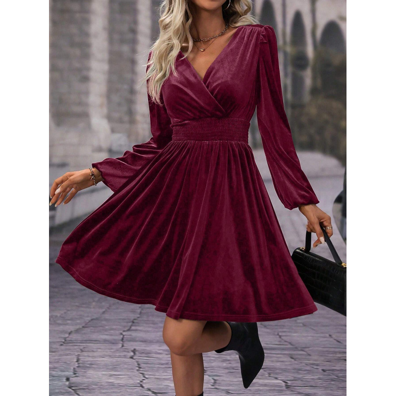 Women's High Neck Long Sleeve Tie-Dye Dress