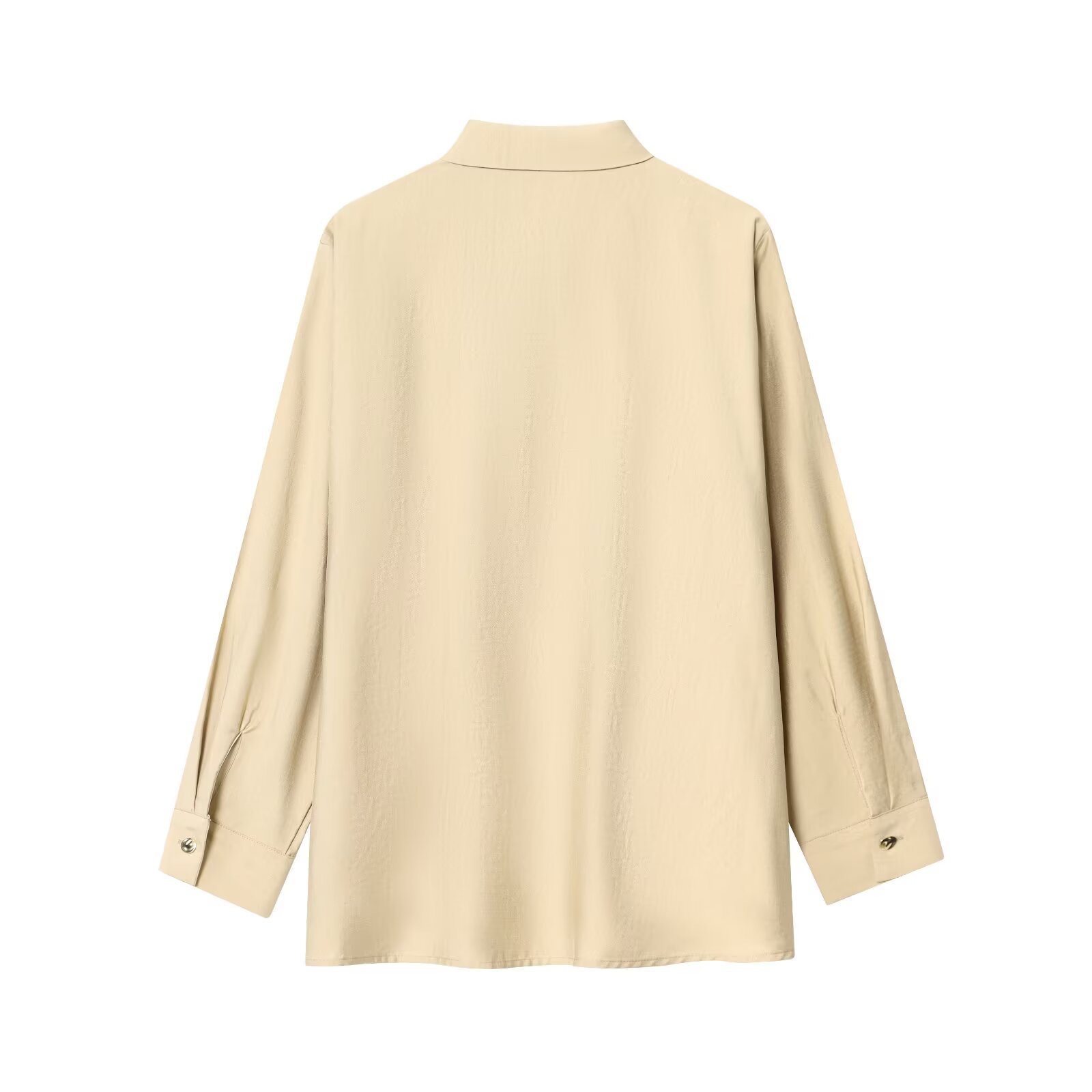 Gold Button Double-Breasted Shirt & Wide-Leg Pants Set