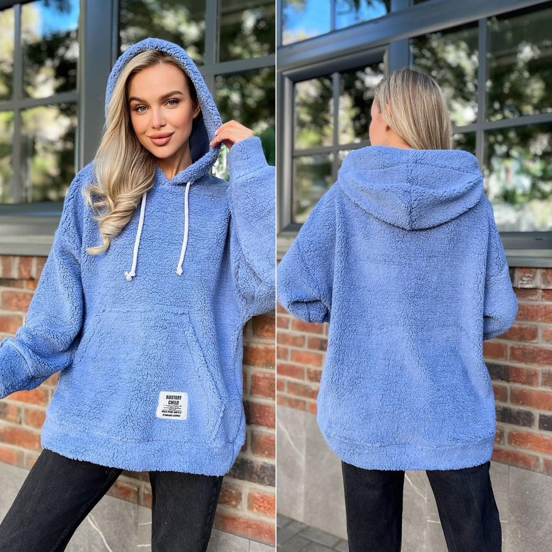 Flannel Fleece Hooded Pullover Sweatshirt