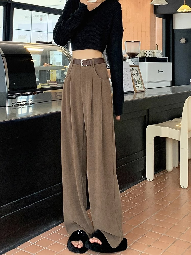 Maillard Wide-Leg Women's Pants High-Waist Straight-Leg Slimming