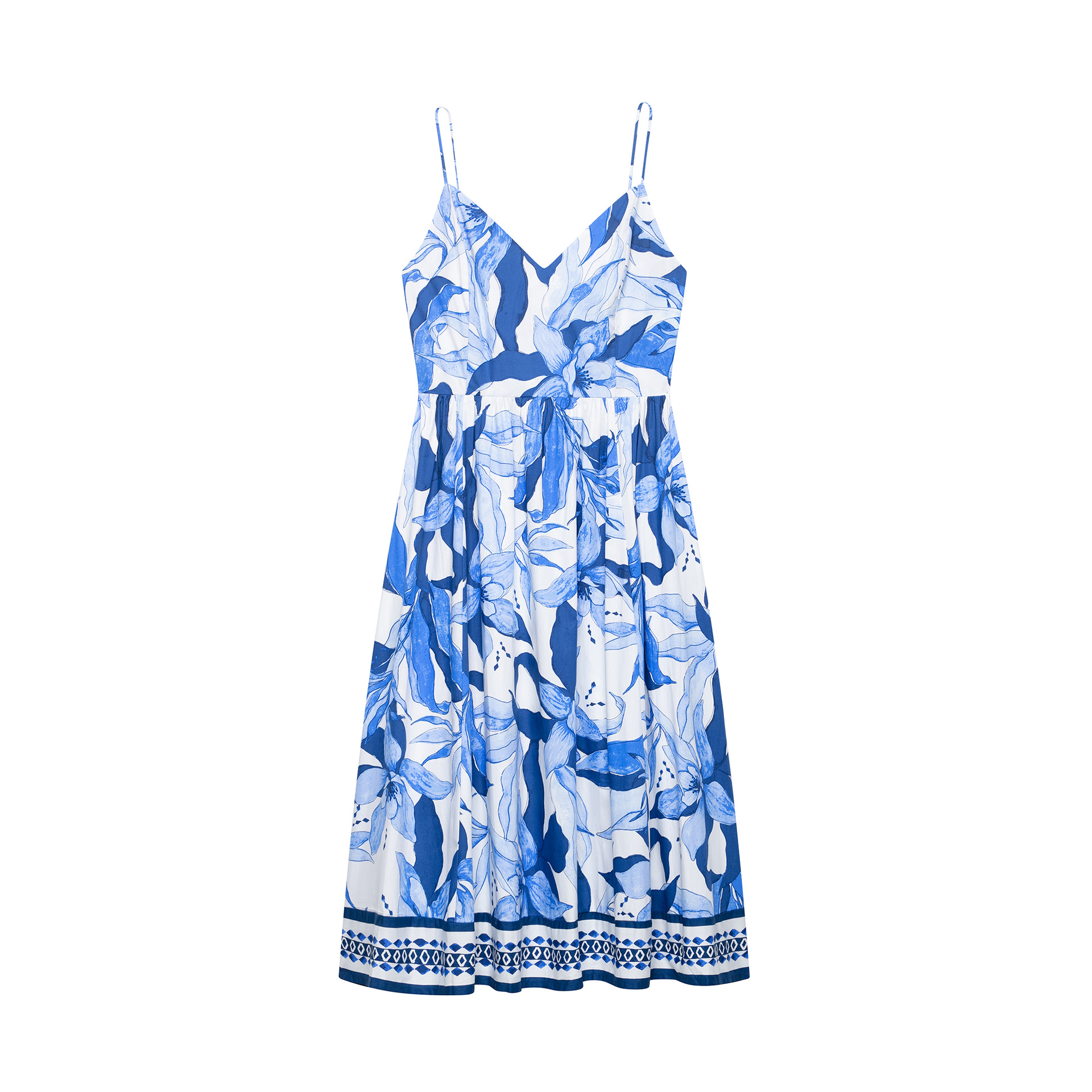 Women's Sexy Printed Backless Midi Dress Sleeveless High Waist A-Line