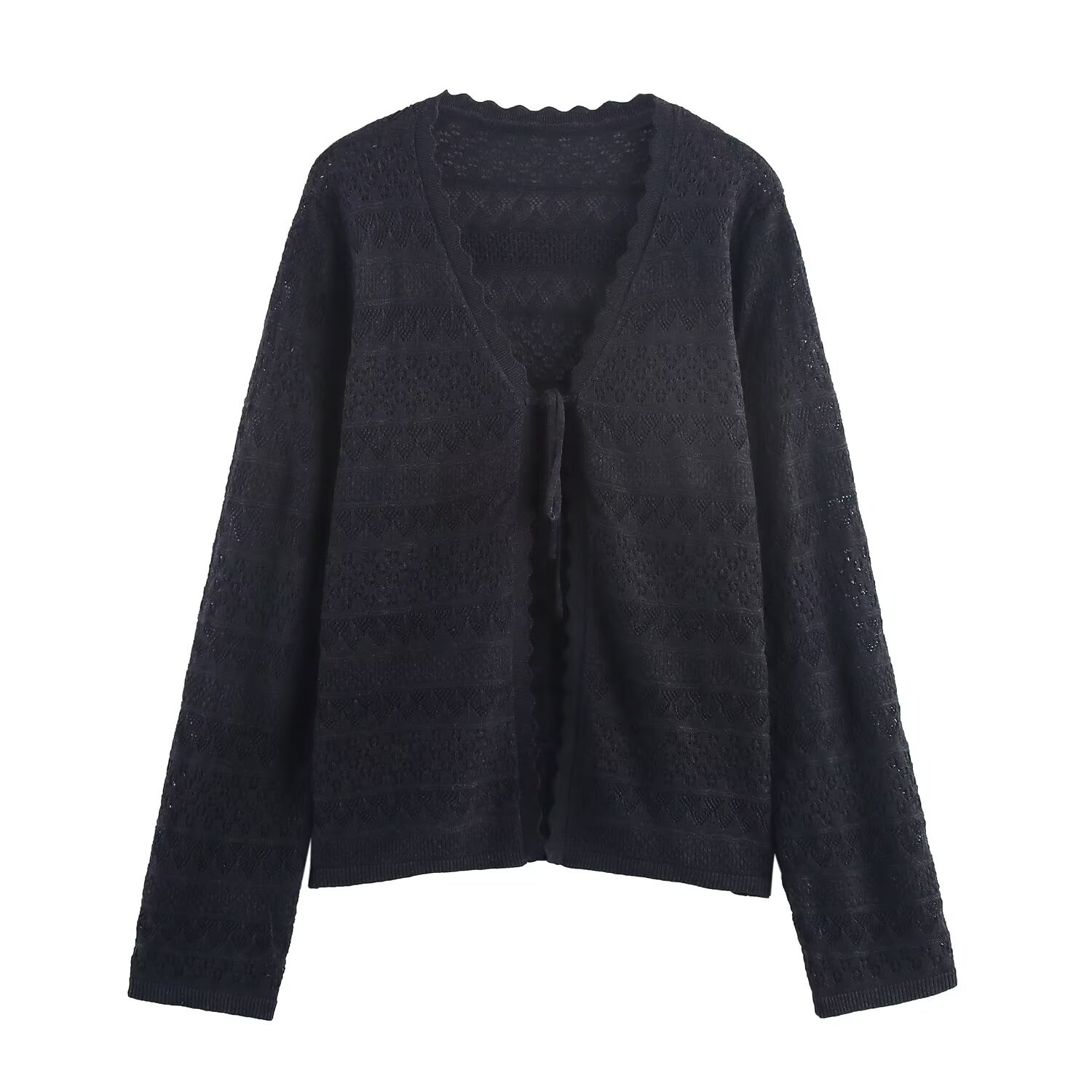 Women's Tie-Front Cardigan and Midi Skirt Knit Set