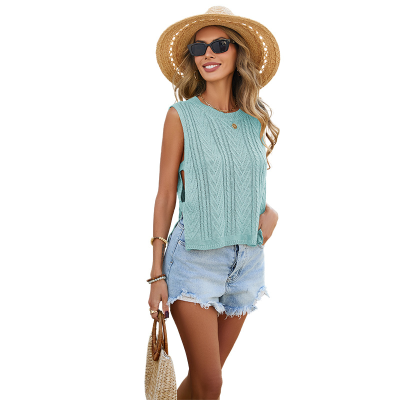 Solid Color Sleeveless Knit Tank Top