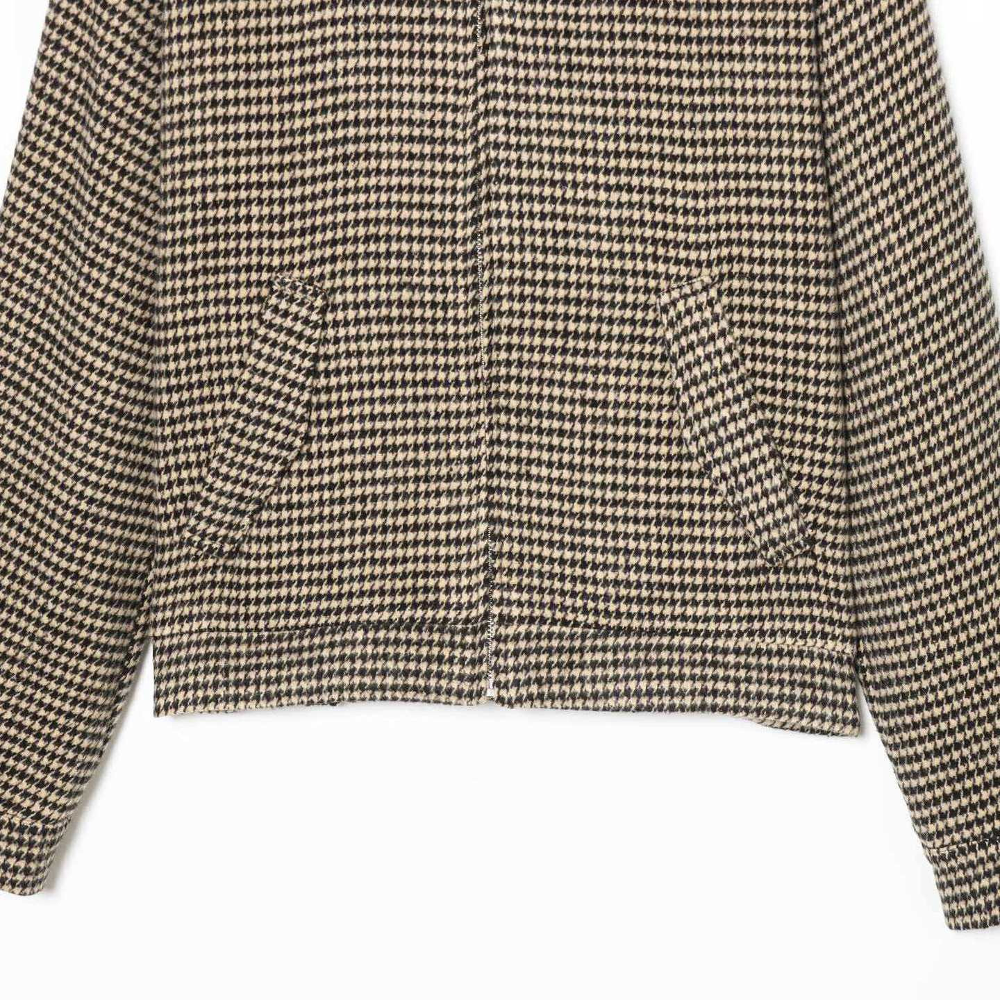 Women's Retro Houndstooth Padded Shoulder Bomber Jacket