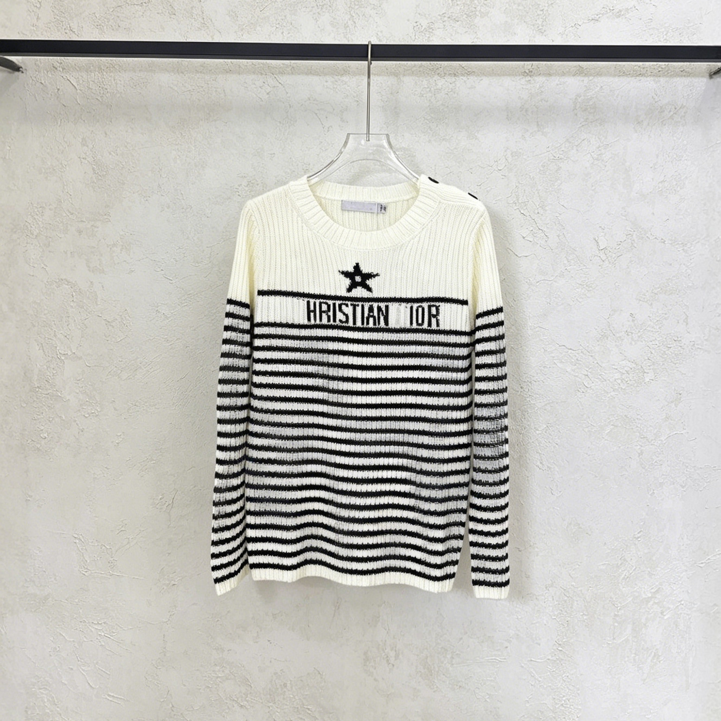 High-Quality Star Striped Knit Sweater