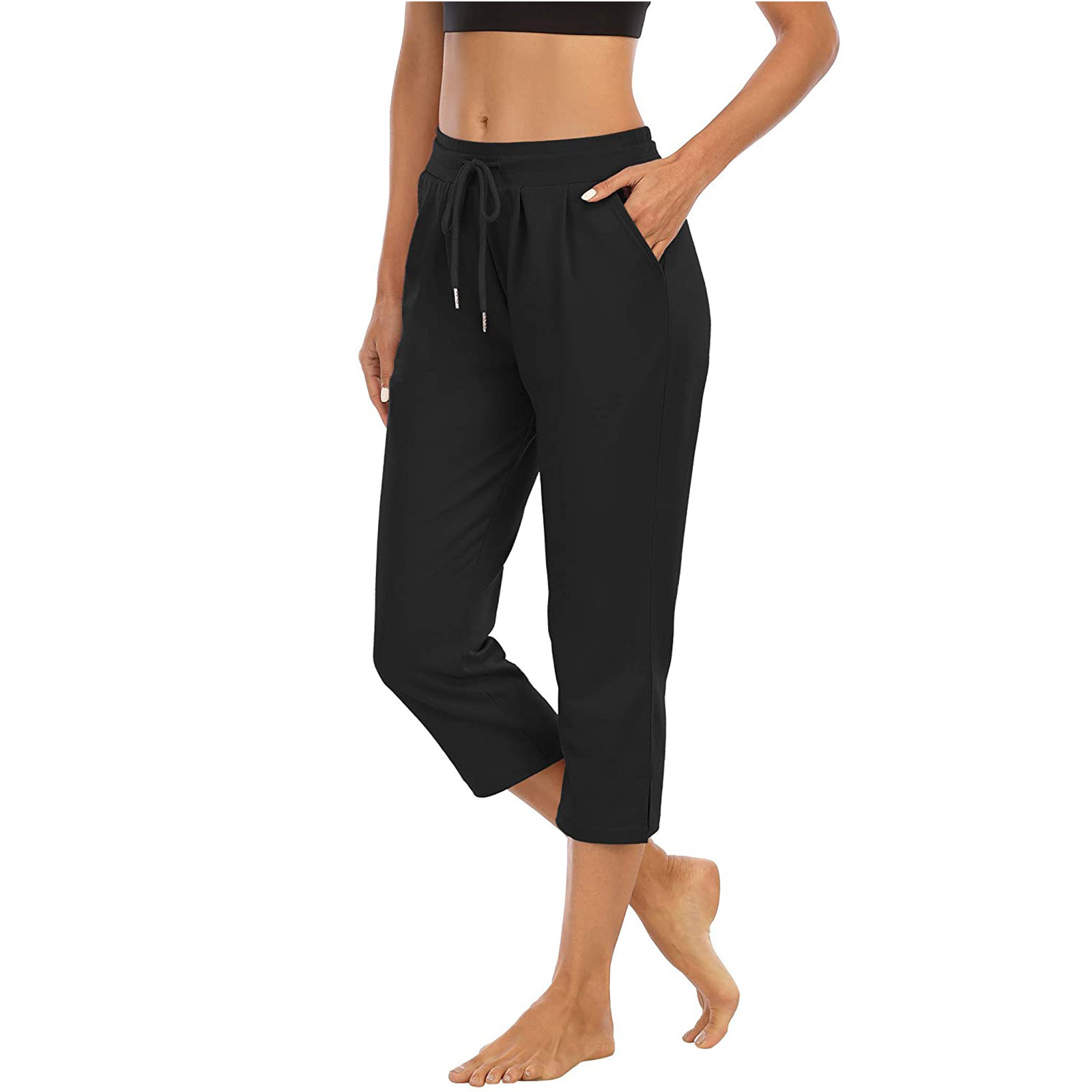 Women's Solid Color High-Waist Pocket Yoga Pants