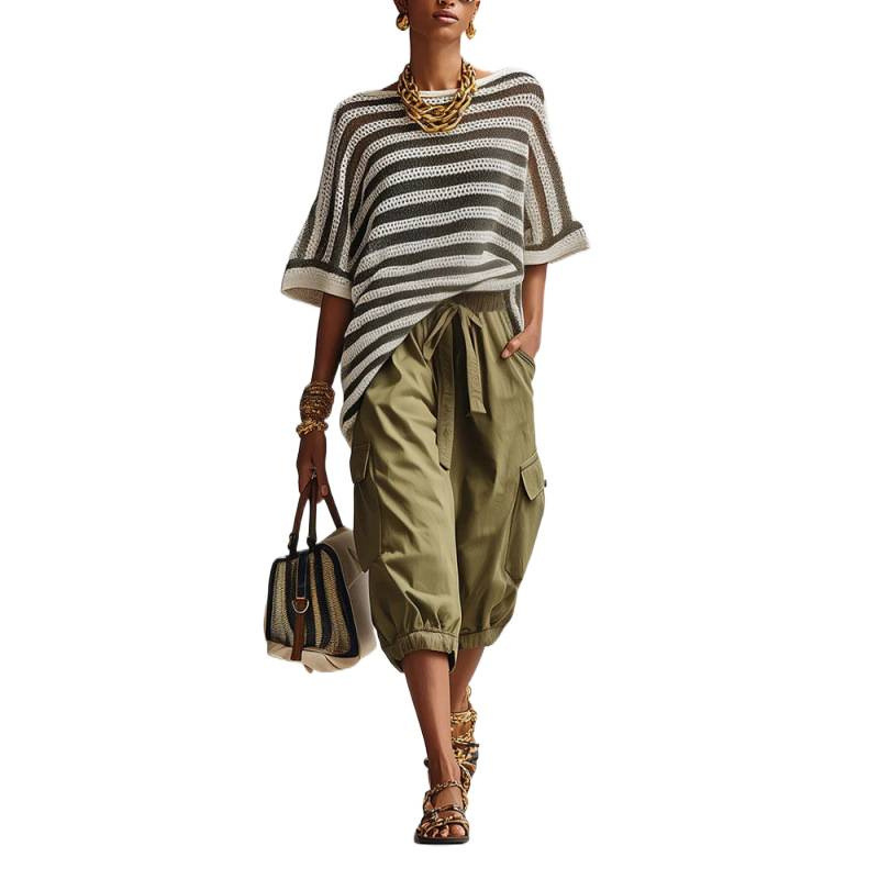 Women's Wide-Leg Cargo Pants Loose Casual Streetwear
