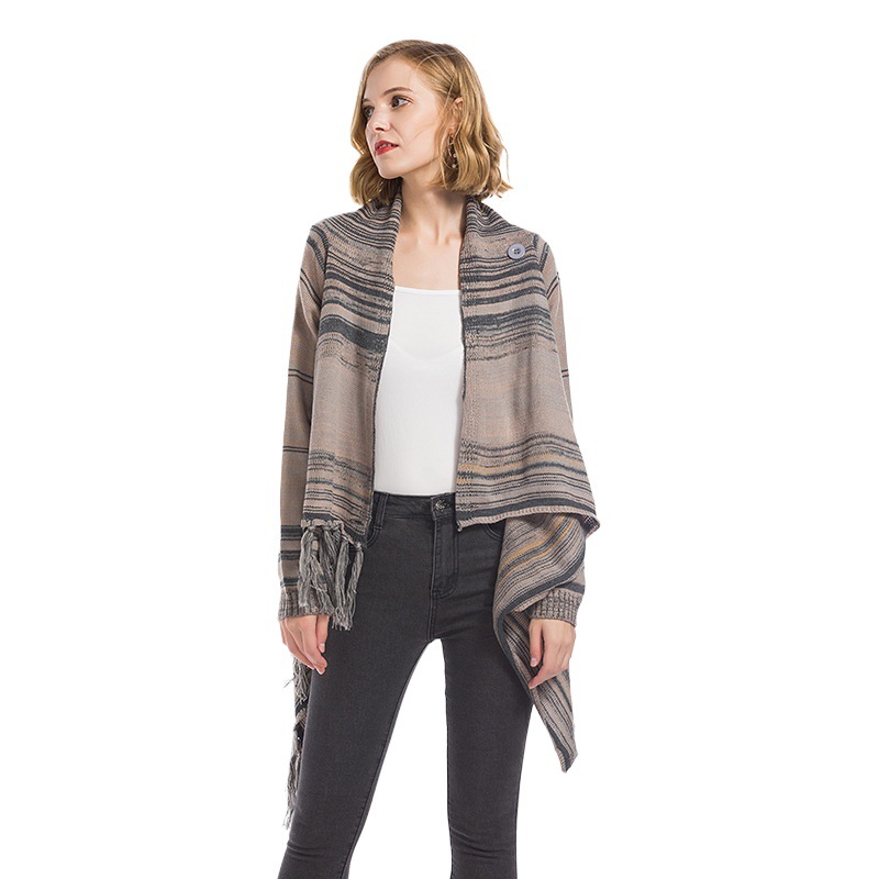 Women's Loose Knit Sweater with Scarf Neck