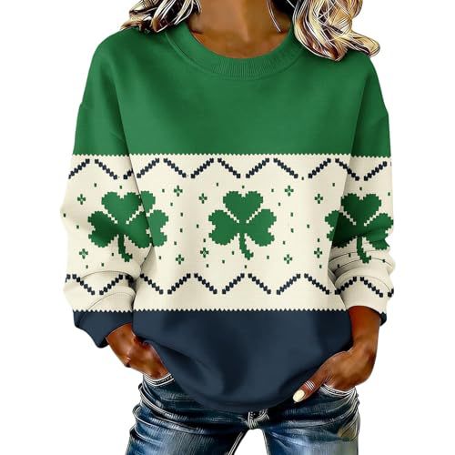 Women's Clover Print Casual Hoodie