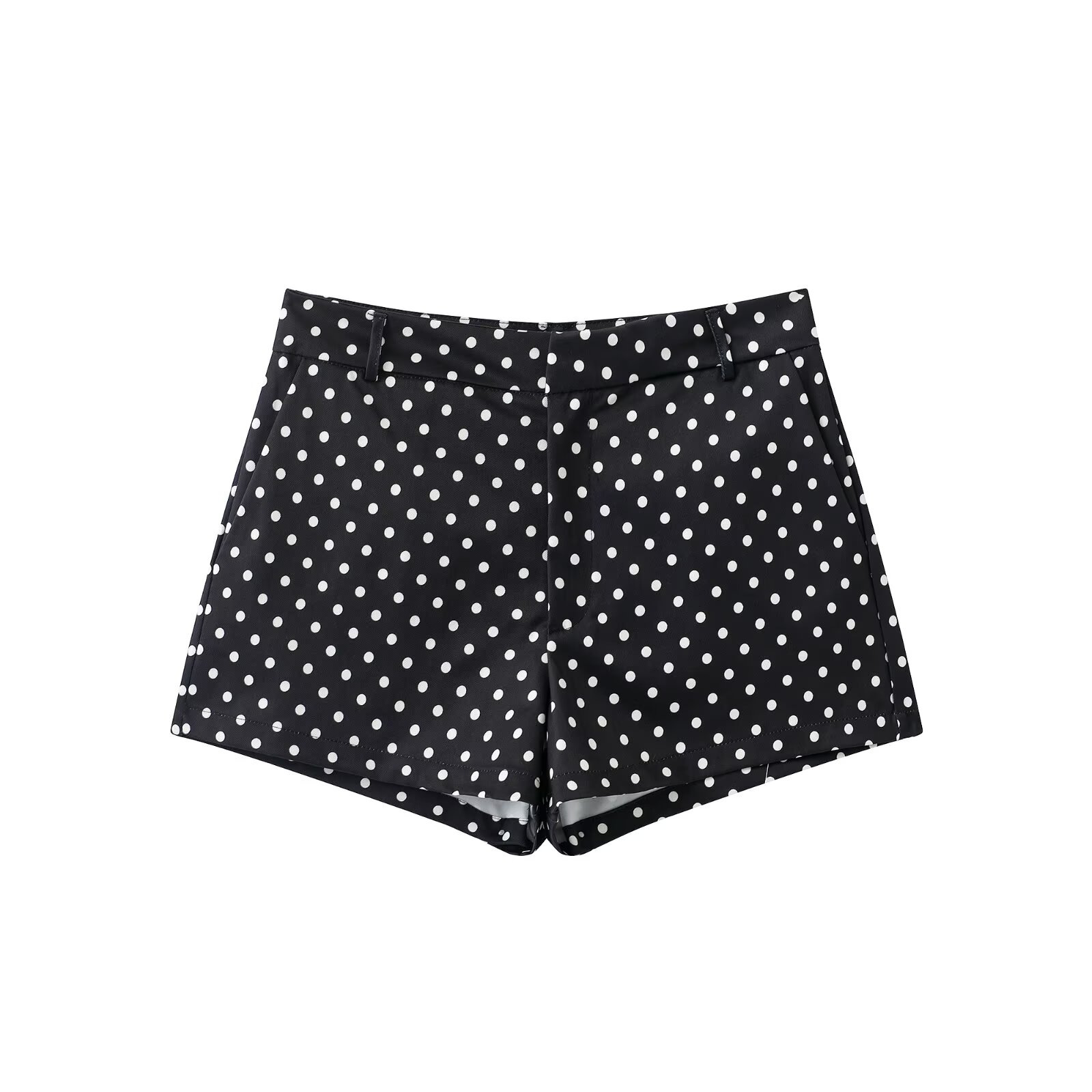 Polka Dot Print Stand Collar Bomber Jacket