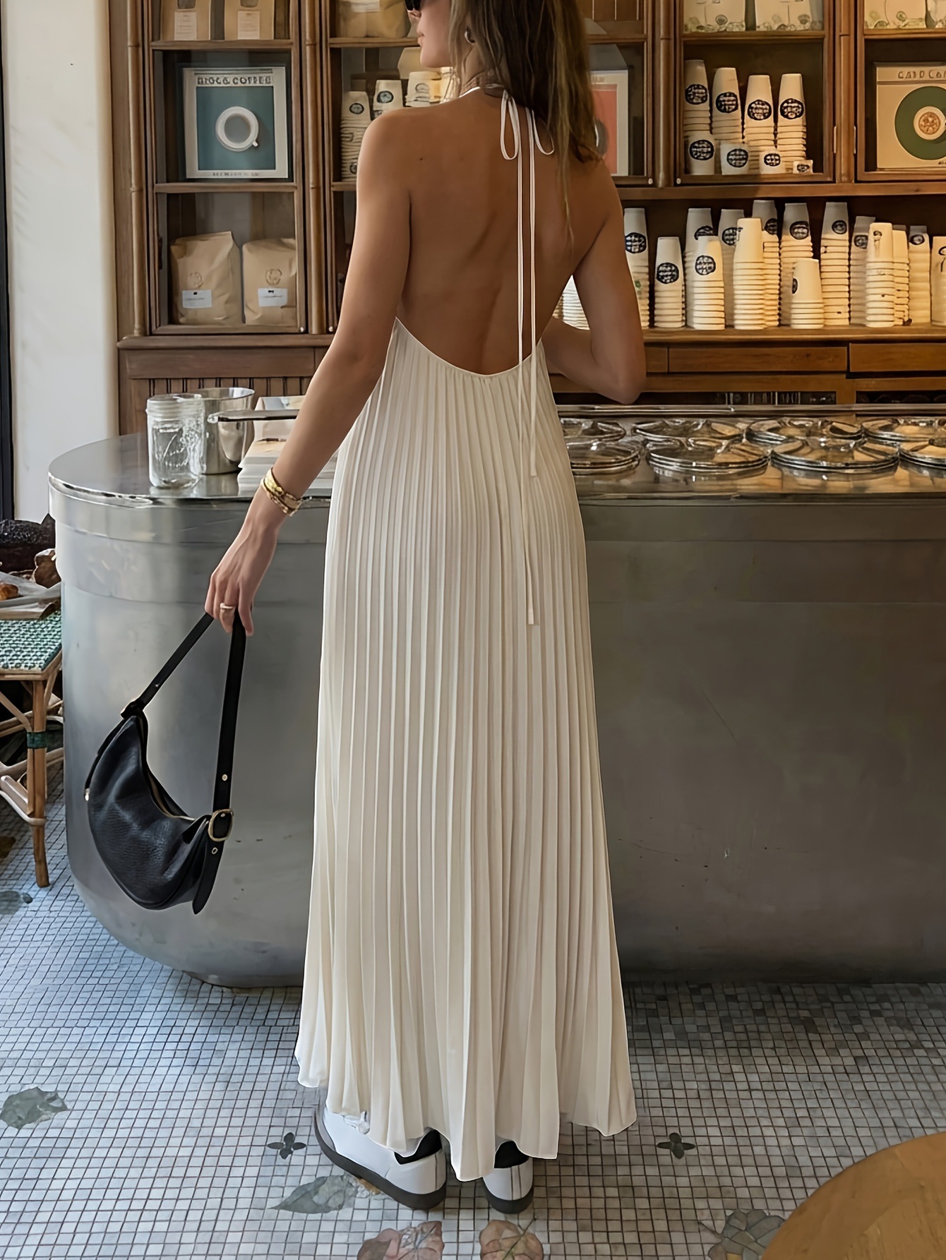 Women's Sleeveless Open-Back Loose Long Slip Dress