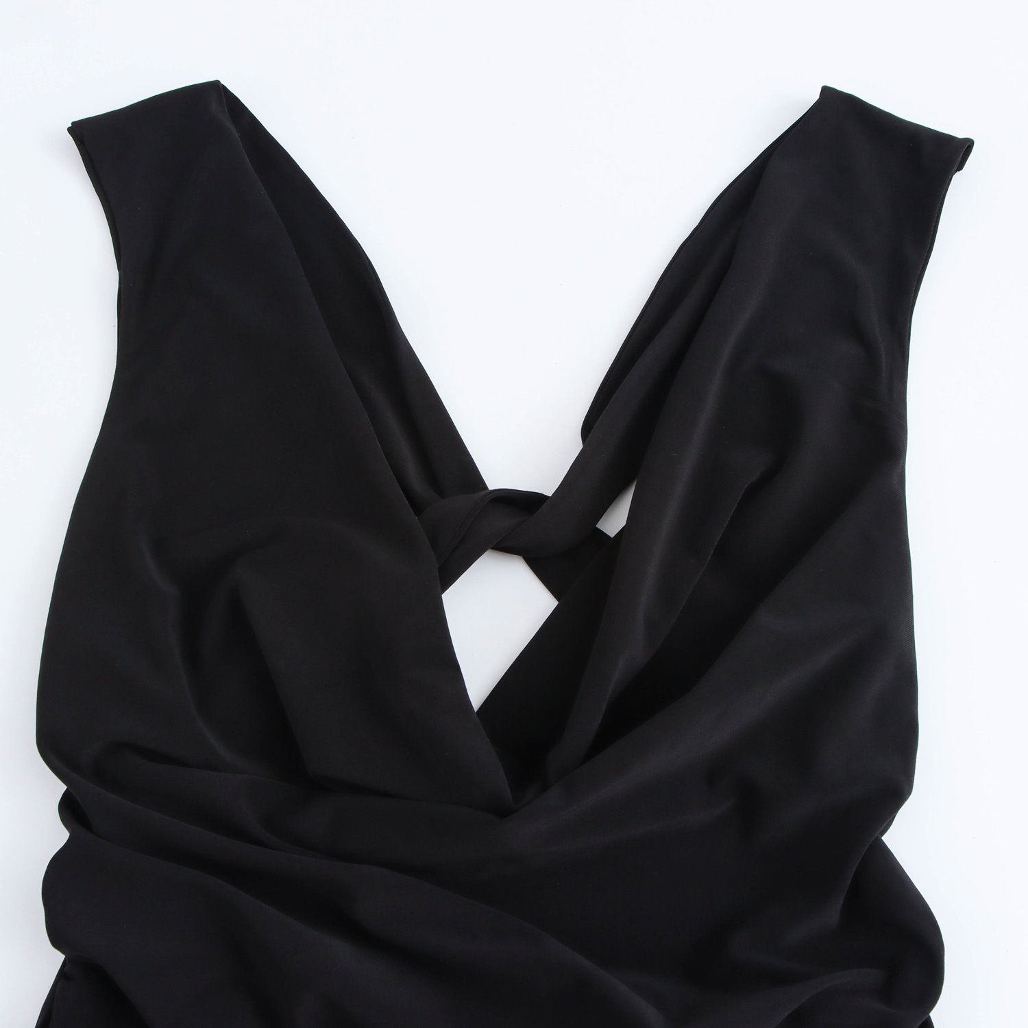 Back-Tie Midi Open-Back Long Sleeve Dress