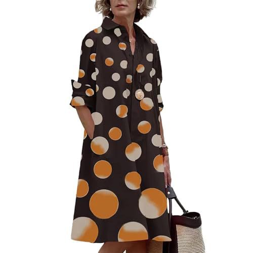 Women's Floral Print Lapel Collar Sheath Dress