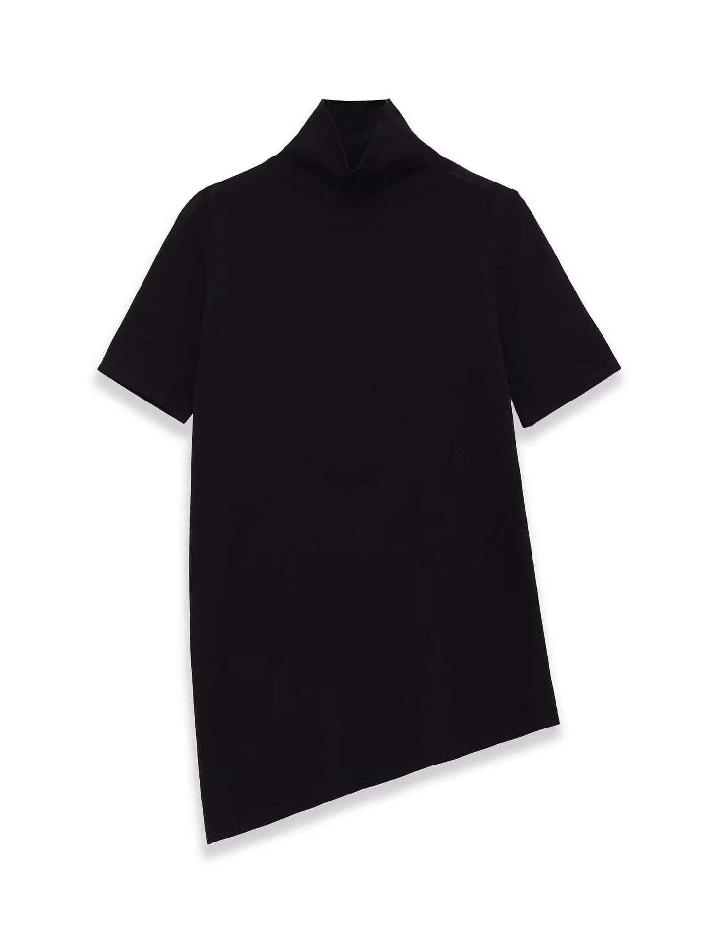 Women's Retro High Neck Short Sleeve Knit Top