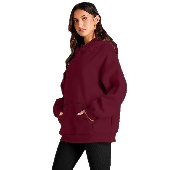 Women's Loose Hooded Sweatshirt Long Sleeve Warm Casual Pullover