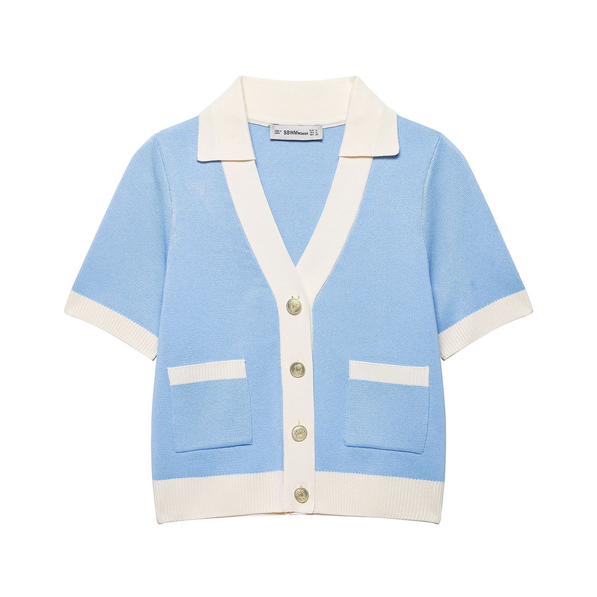 Women's Short Sleeve Knit Cardigan and Mini Skirt Set