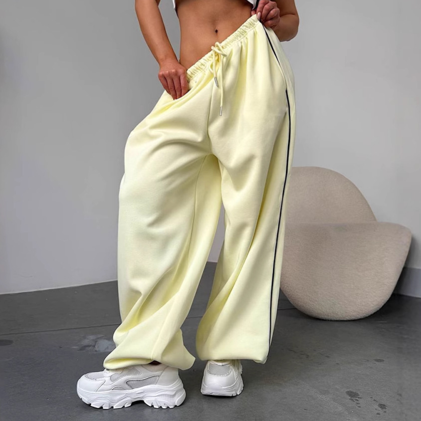 Women's Y2K Drawstring Wide-Leg Pants Streetwear