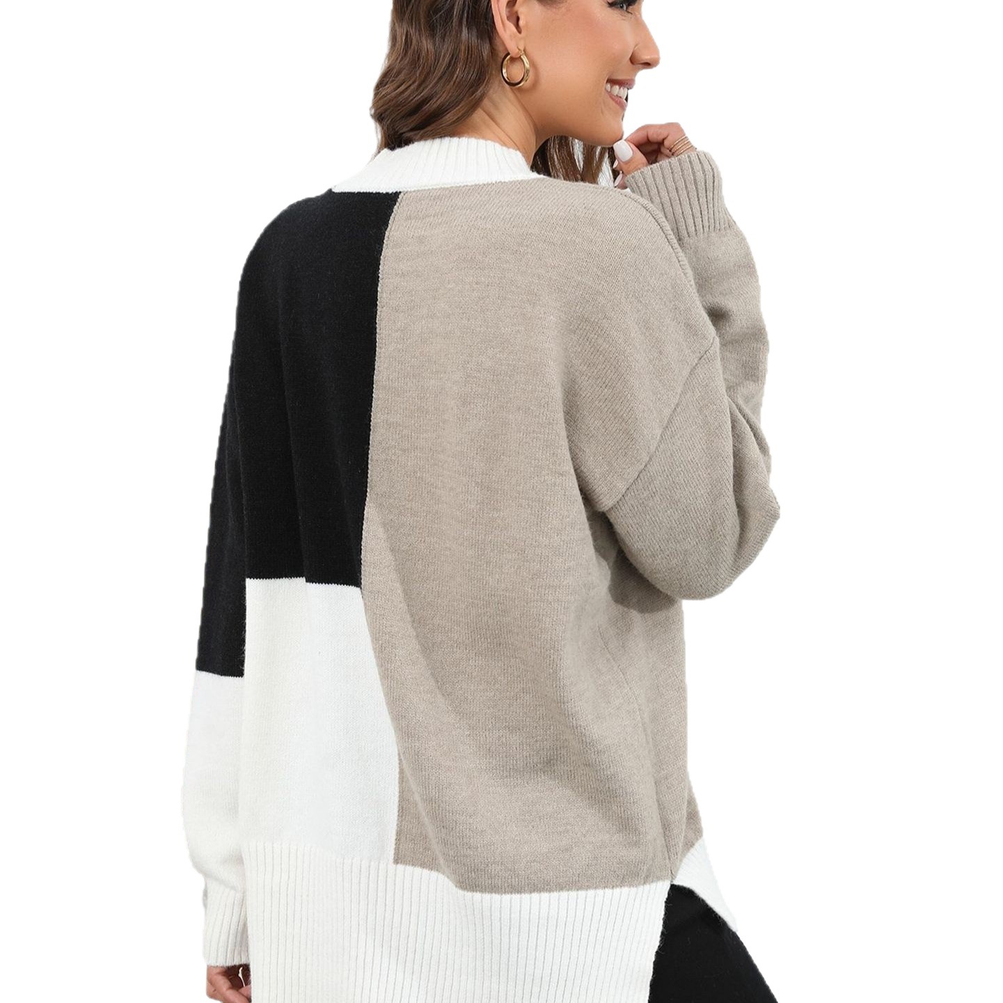 Women's Plus Size Asymmetric Knit Pullover Sweater
