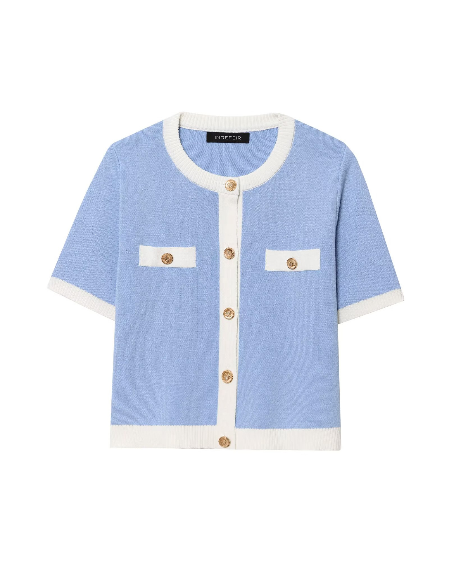 Short-Sleeve Knit Cardigan