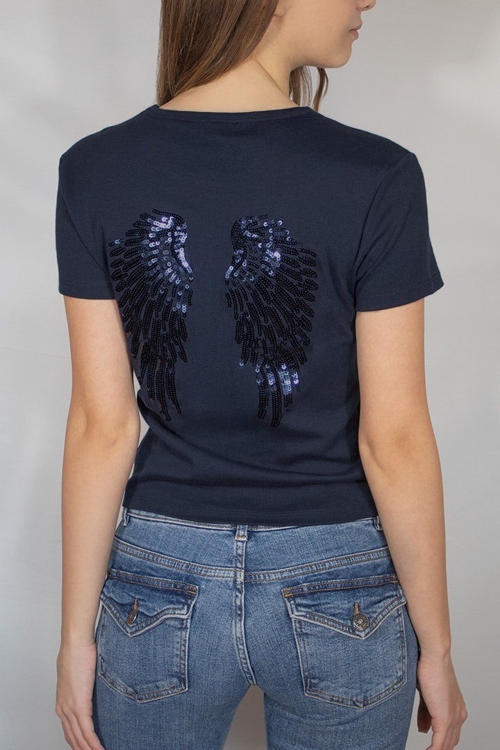Women's Wing Sequin Embroidered Casual Two-Piece Set