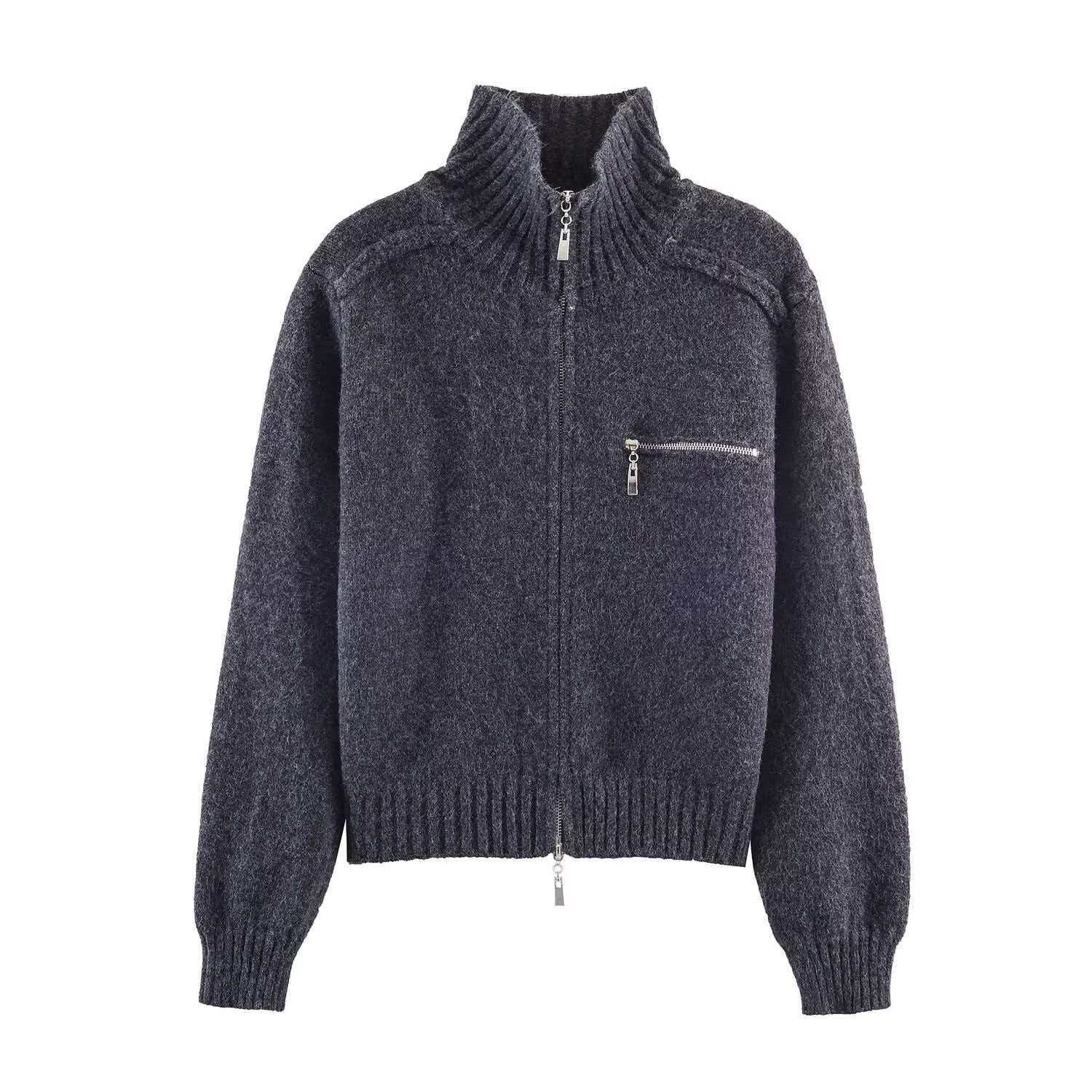Women's Soft Knit Double-Zip Cardigan Sweater