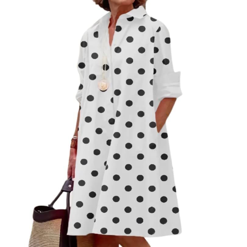 Women's Floral Print Lapel Collar Sheath Dress