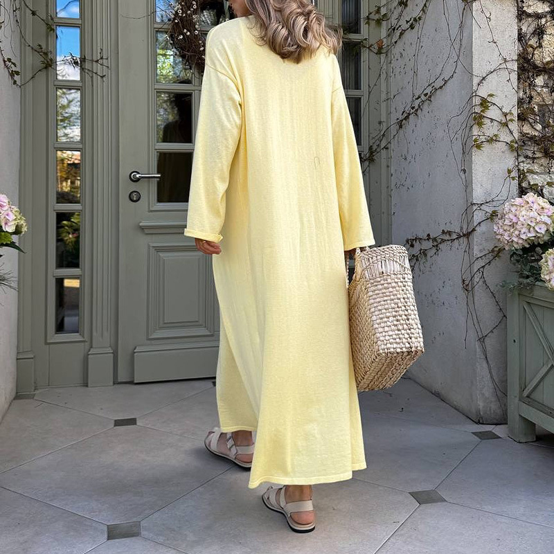 Women's Solid Color Sleeveless Midi Dress and Long Sleeve Cardigan Knit Set