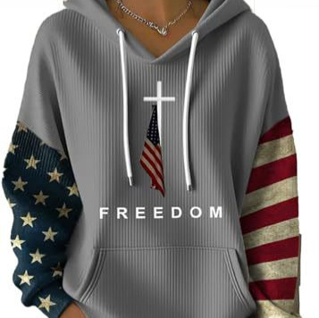 Women's American Letter Print Hoodie