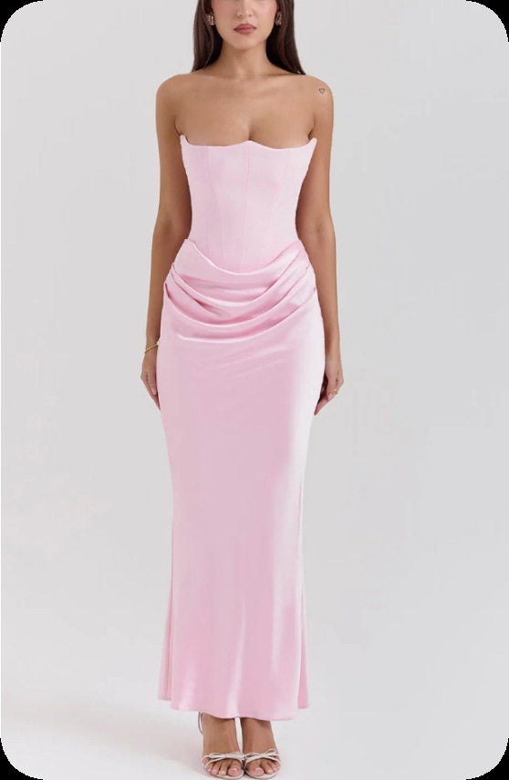 Women's Strapless Backless Bodycon Evening Dress