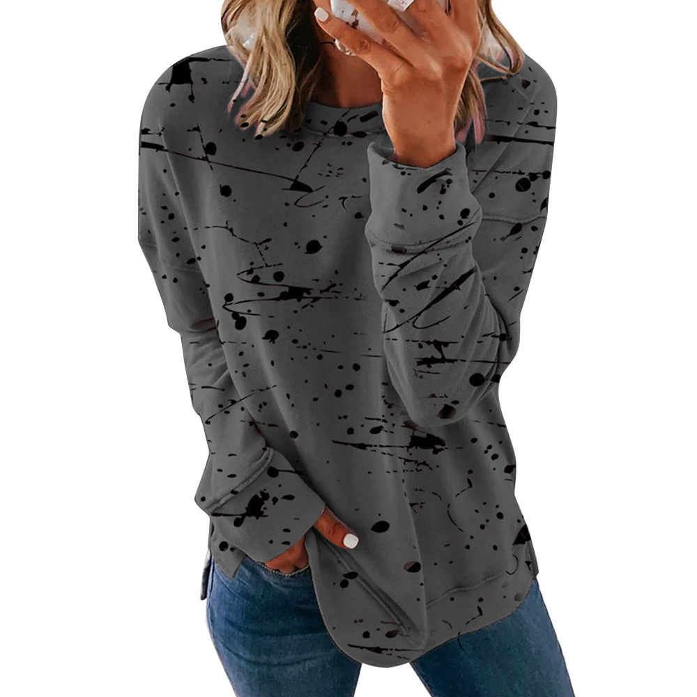 Women's Colorblock Crewneck Long-Sleeve Sweatshirt Loose Fit