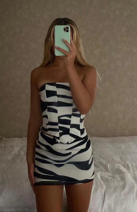 Women's Corset Tank Top and Mini Skirt Set