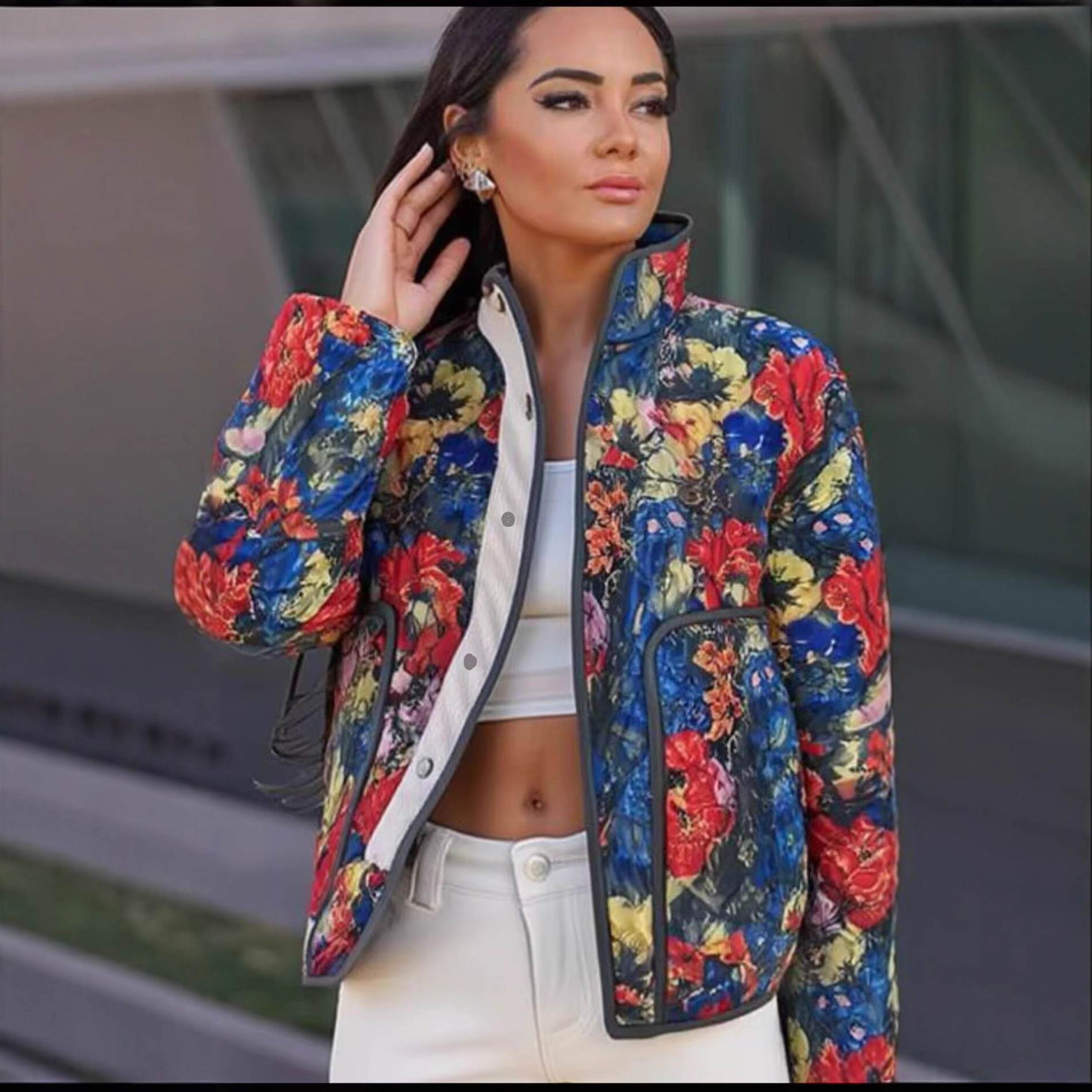 Women's Geometric Heart Quilted Cotton Coat