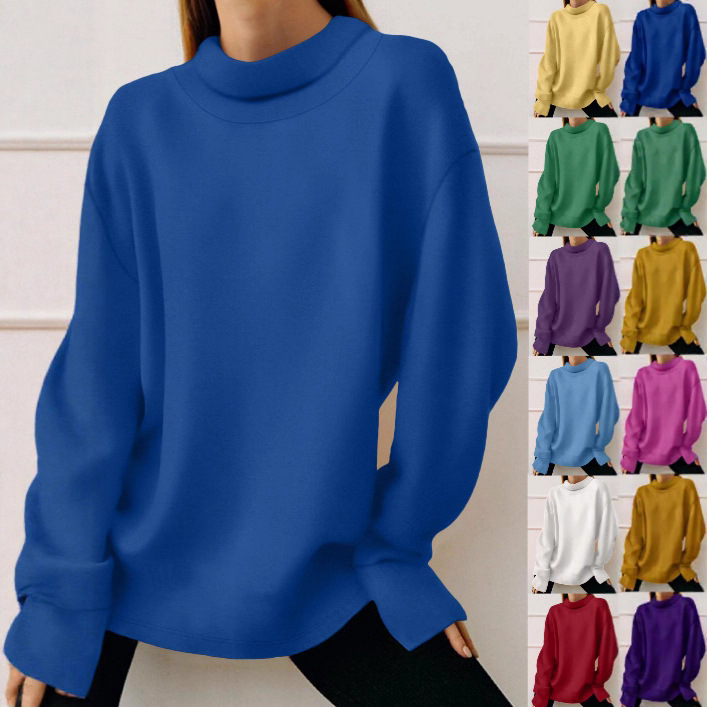 Minimalist Solid Color Long-Sleeve Pullover Hoodie