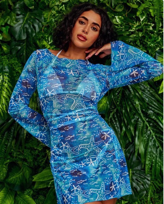 Women's Leopard Print Open Back Bell Sleeve Summer Dress