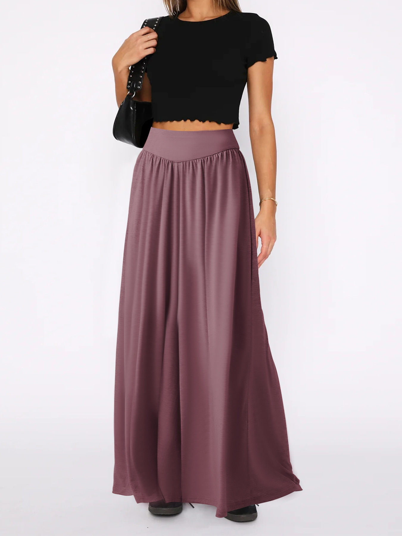 Women's High-Waist Wide-Leg Dance Pants Draped Casual Trousers