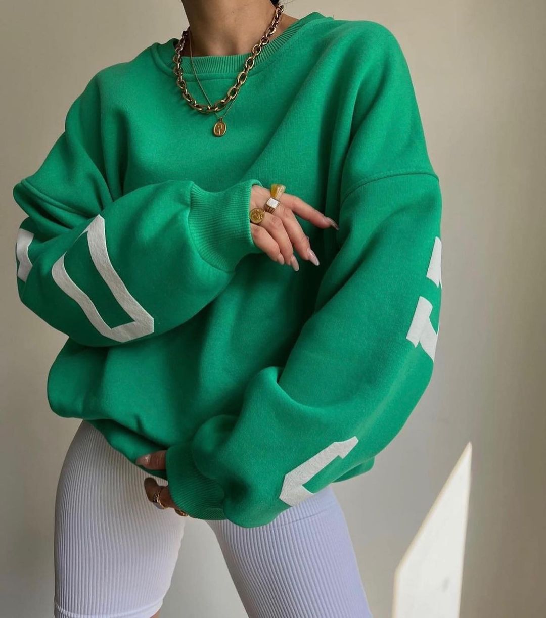 Women's Casual Printed Thick Pullover Long-Sleeve Sweatshirt