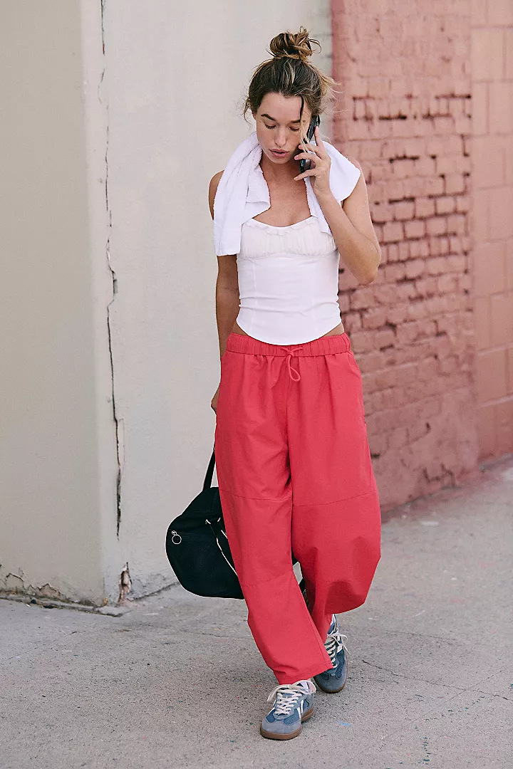 Women's Wide-Leg Lounge Pants with Elastic Waist and Drawstring