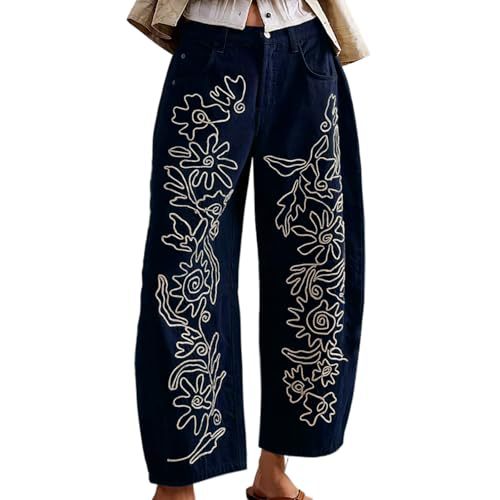 Women's Camo Floral Print Casual Straight-Leg Pants