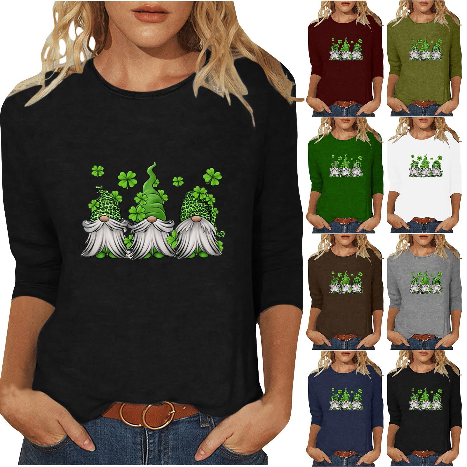 Women's Christmas 3D Print T-Shirt Round Neck Loose Fit